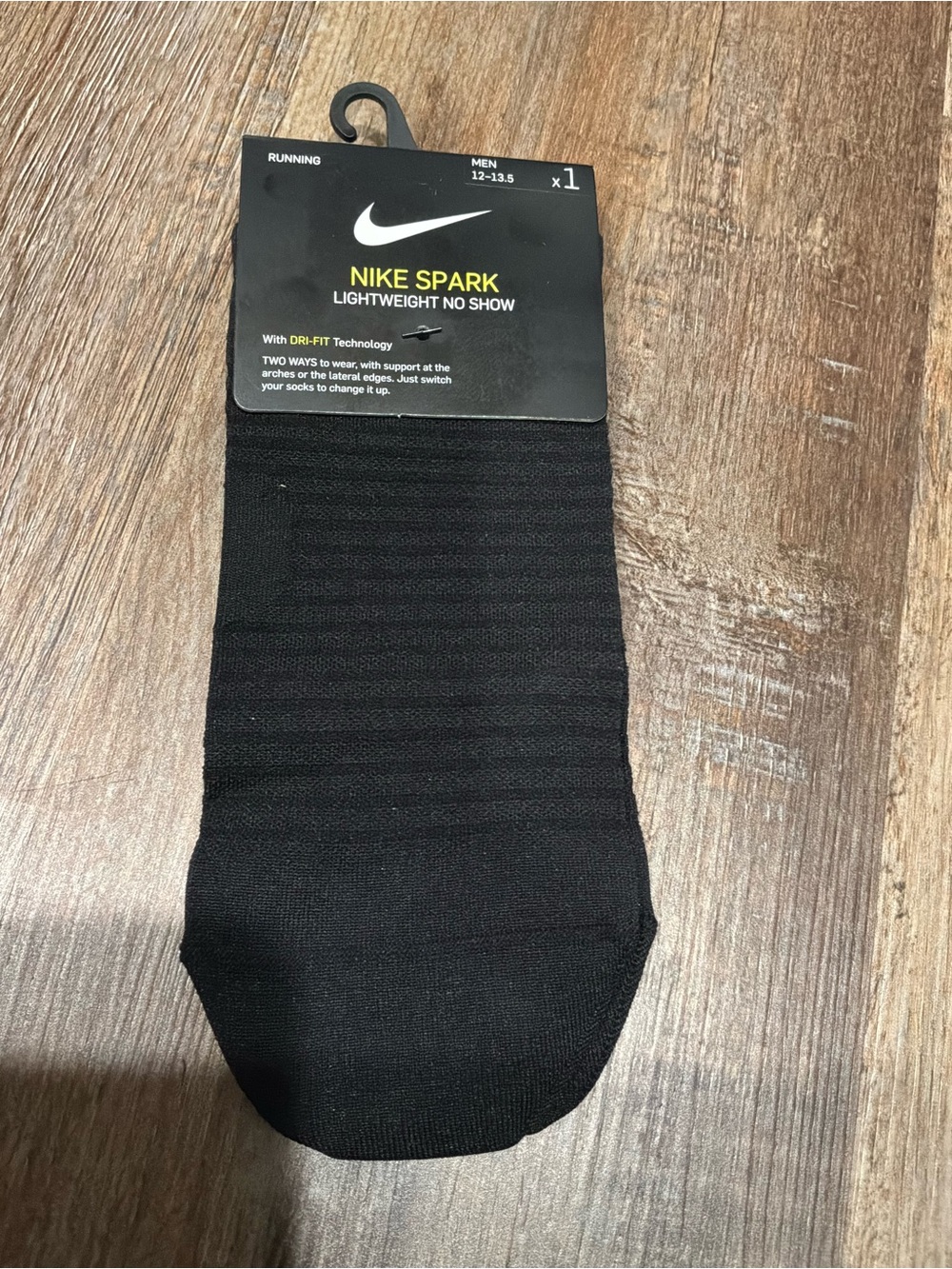 Nike Spark Running No Show Socks Black SK0052 010 Dri-Fit Men’s Sz 12 - 13.5